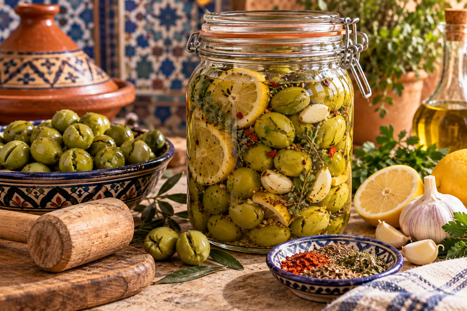 How to Make Moroccan-Style Preserved Olives at Home