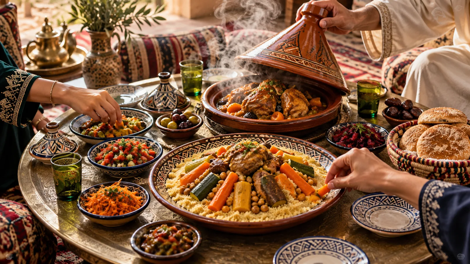 How Moroccan Food Is Traditionally Served: Tagine, Couscous, Salads & Khobz